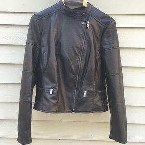 BR vegan leather moto jacket